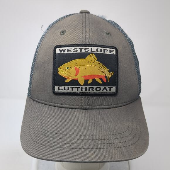 Westslope Cutthroat Patch Snapback Trucker Hat Gray One Size Mesh Back - Picture 2 of 9